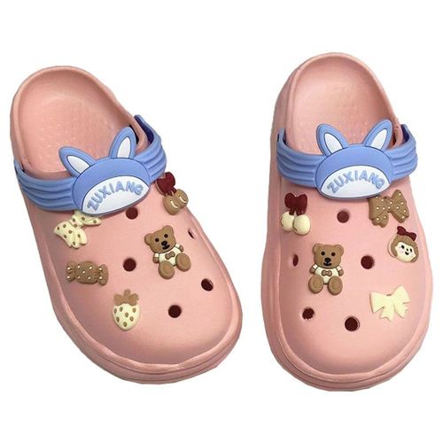 Pantoufles Crocs De Dessin Animé Ours Femme Baotou, Nouvelle Semelle Épaisse Rose Goodnice