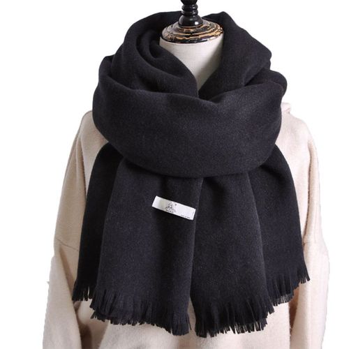 Écharpe D'hiver Super Douce Au Toucher Cachemire Classique En Noir Goodnice