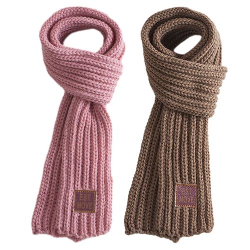 2 Pièces Écharpes Tricotées Chaudes D'hiver Pour Enfants Écharpe Chaude Cache-Cou Kaki + Rose Goodnice