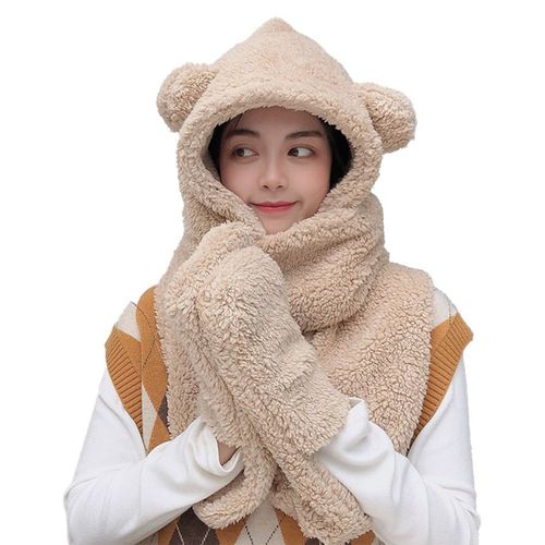 Chapeau D'hiver Chaud En Peluche De Dessin Animé Pour Filles, Kaki Goodnice