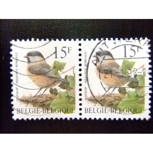 Belgique - België - 1997 - Fauna Oiseau ( Mésanger Boréale ) - Yvert & Tellier Nº 2693 º Fu 2 Timbres Oblitérés