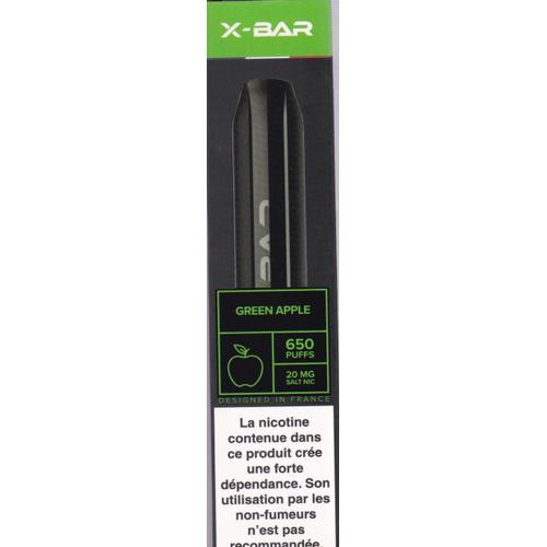 E-Cigarette jetable Pomme verte X-trem 0mg X-BAR