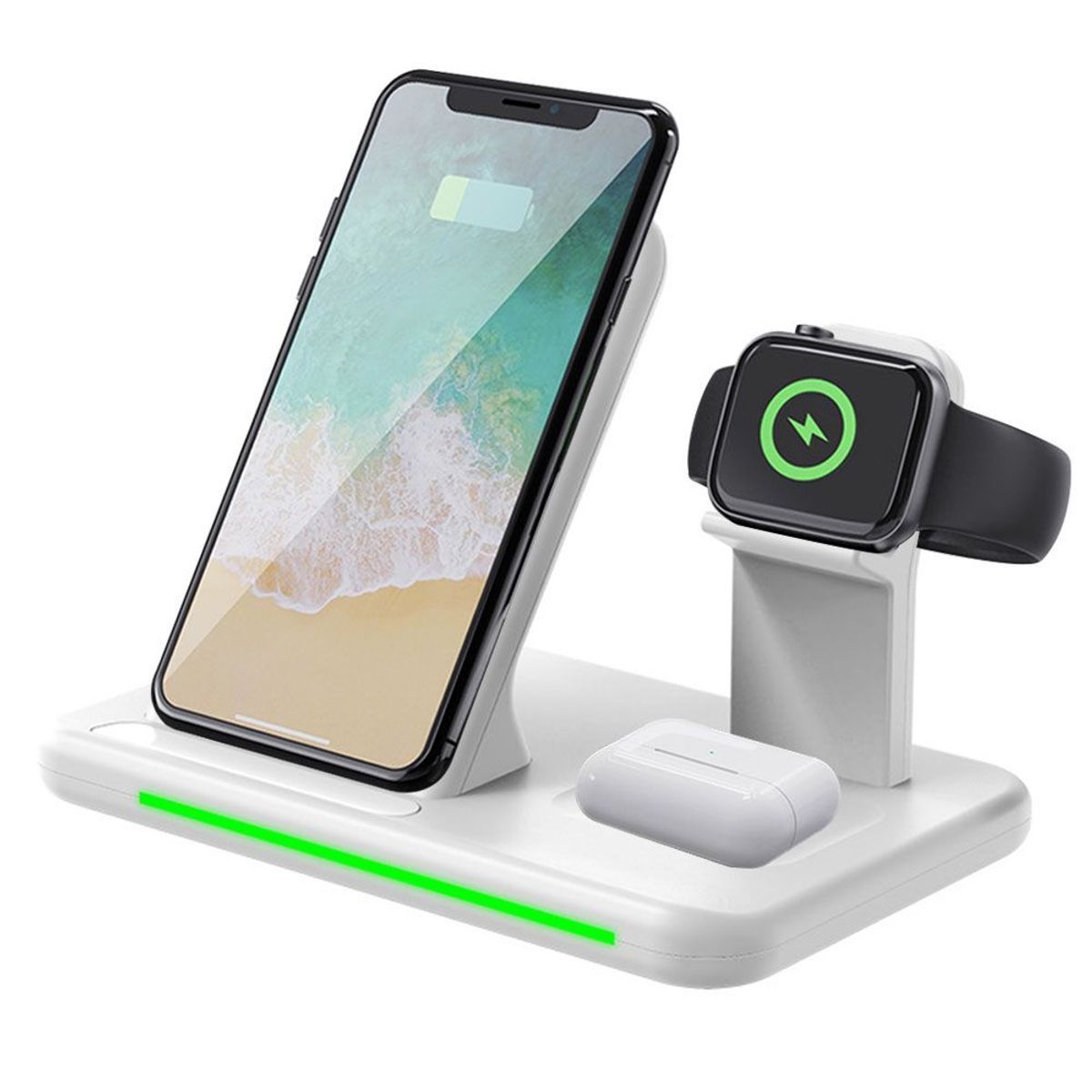 Station De Recharge Inductive 4 En 1, Chargeur Sans Fil, 15w...