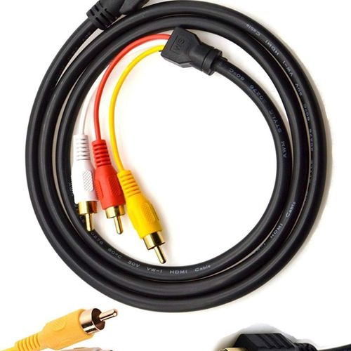 Câble HDMI vers RCA 1,5 m HDMI mâle vers 3 RCA Vidéo Audio AV goodnice