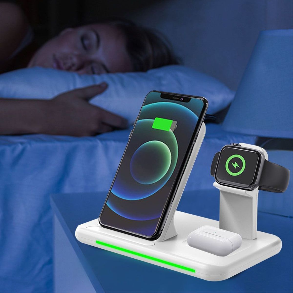 Station De Recharge Inductive 4 En 1, Chargeur Sans Fil, 15w... - 3
