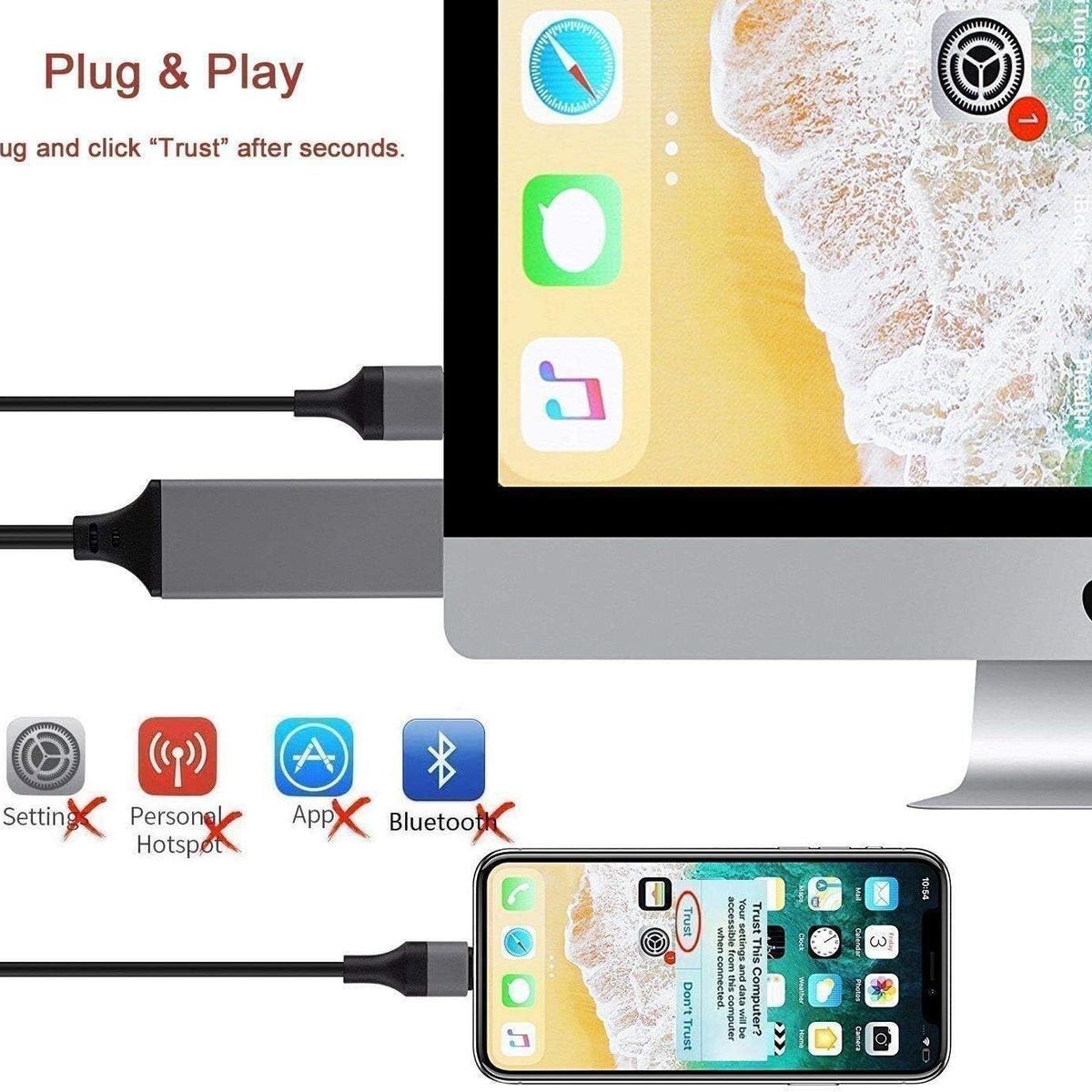Adaptateur de c�ble Lightning vers HDMI compatible avec iPho... - 6
