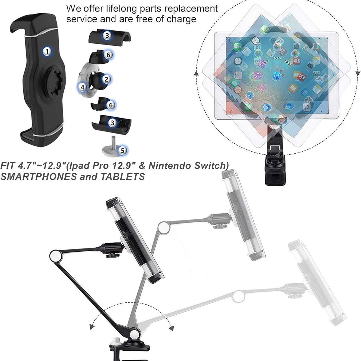 Support De Bureau Ipad, Support Plat, Plat R�glable Multi-An... - 7