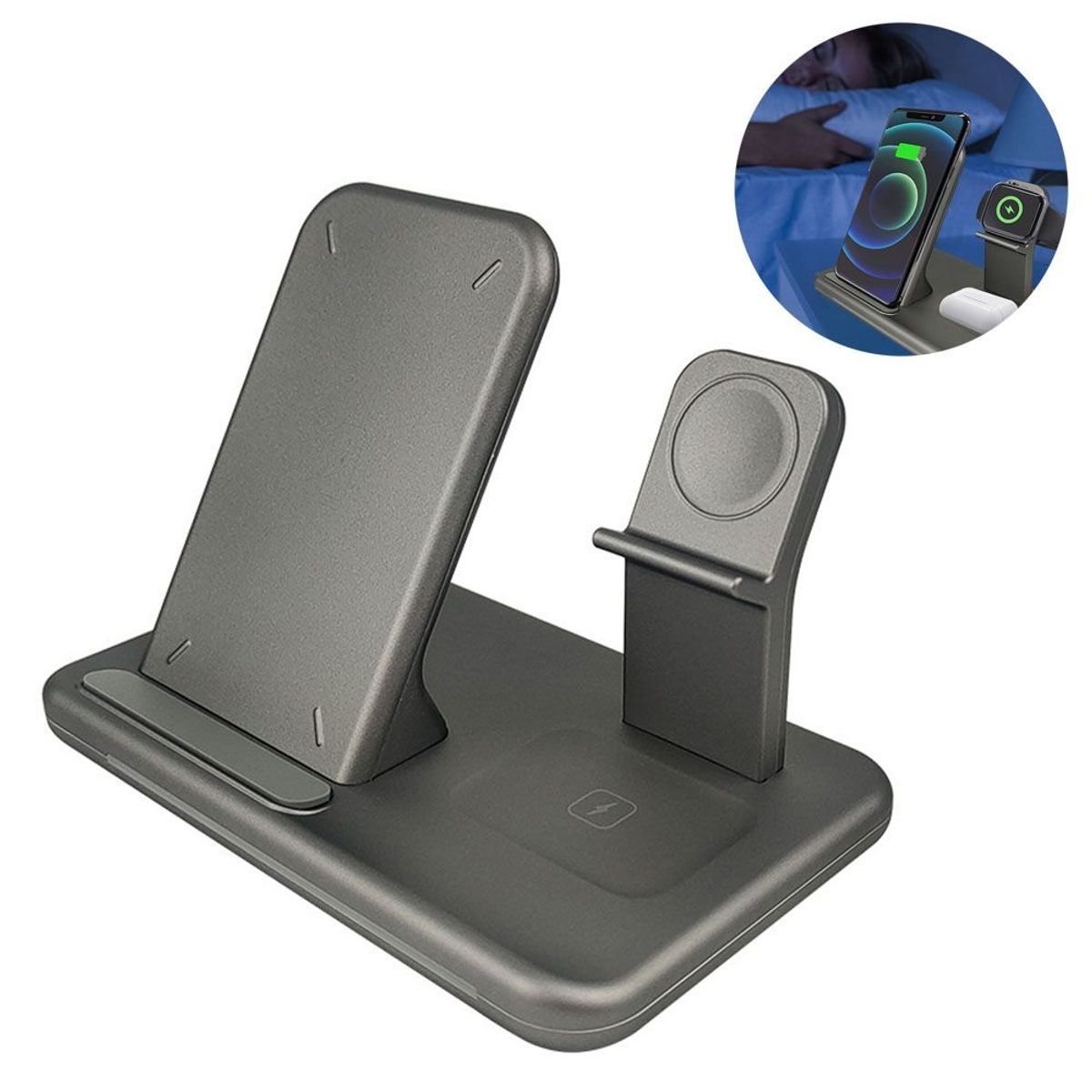 Station De Charge Inductive 4 En 1, Chargeur Sans Fil, 15w S... - 2