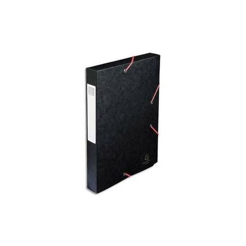 Exacompta Lot De 5 Chemises 3 Rabats Et Élastique Exatobox Dos De 4 Cm, En Carte Lustrée 5/10e Noir