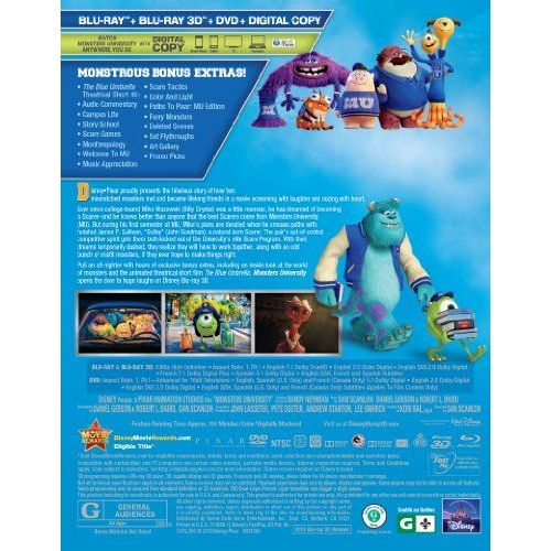 Monsters University (Blu Ray 3d + Blu Ray + Dvd + Digital Copy)
