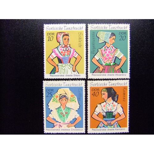 Allemagne Orientale ( Ddr) -1971 - Costumes Populaires - Yvert & Tellier Nº 1358 / 1361 *Mh