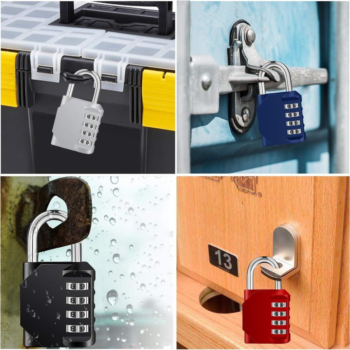 Cadenas � combinaison 2 pi�ces, serrures avec code num�rique... - 5