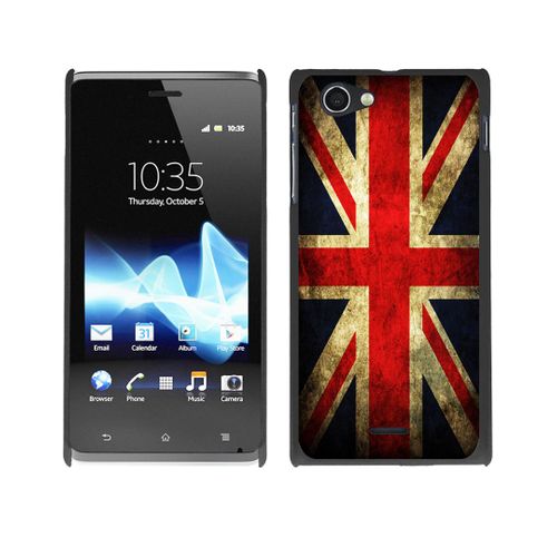 Coque Noire Drapeau Uk Vintage Sony Xperia L
