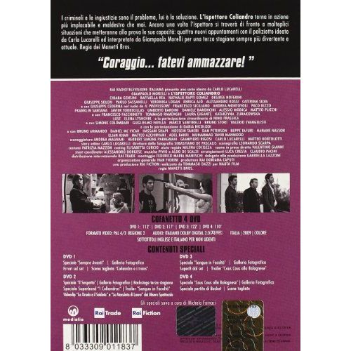 Inspector Coliandro Vol. 3 4 Dvd Box Set ( L Ispettore Coliandro ) ( Inspector Coliandro Season 3 ) [ Non Usa Format, Pal, Reg.2 Import Italy ]