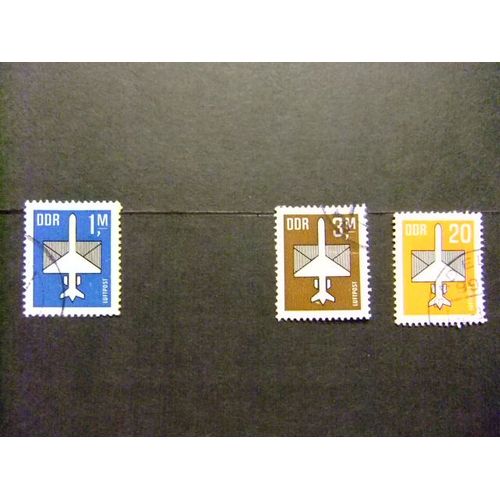 Allemagne Orientale ( Ddr) -1982 - Serie Courante Avion - Yvert & Tellier Nº Pa 10º + 13º +12º Fu