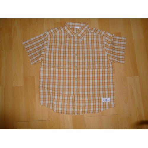 Chemise Camaïeu Orange À Carreaux - 6 Ans