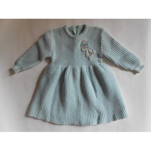 Robe Vintage Bleu Ciel - 6 Mois