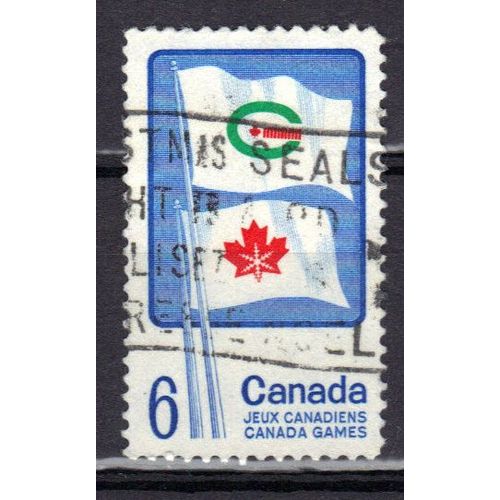 Canada 1969 : Jeux Canadiens - Timbre 6 C. Bleu, Vert Et Rouge Oblitéré