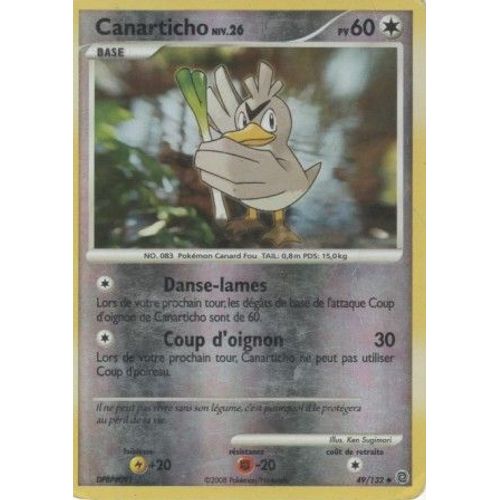 Carte Pokémon "Canarticho Niv.26" Pv60 Holo Reverse 49/132