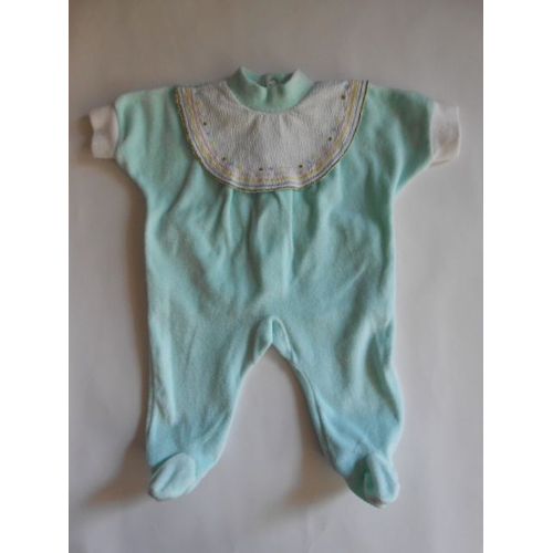 Barboteuse Vintage Bébé Couleur Vert D'eau - 1 À 3 Mois