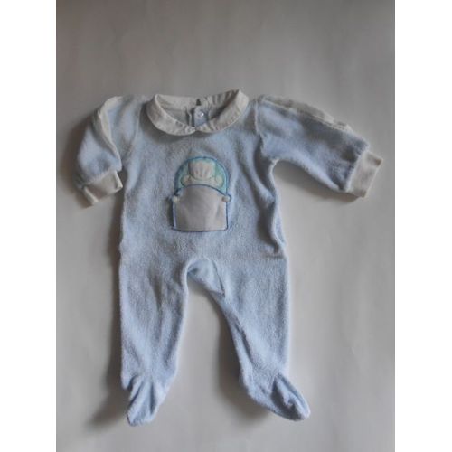 Combinaison Barboteuse Vintage Couleur Bleu - Naissance