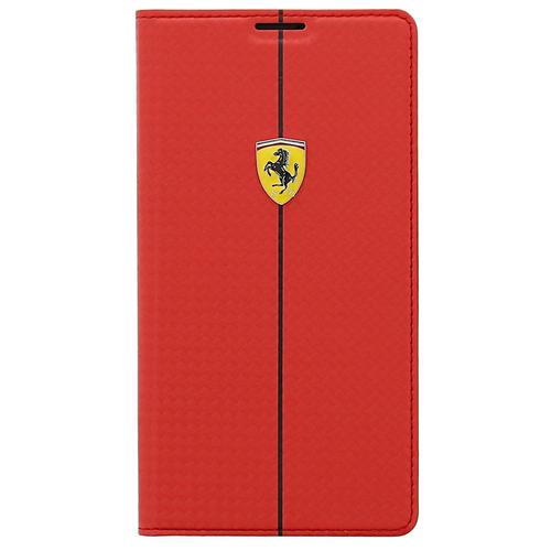 Fefocbbs5bl Etui Ferrari Série Scuderia Carbone Noir À Rabat Latéral Samsung Galaxy S5 Ultra Fin