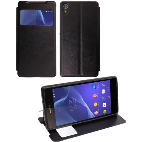 Etui Slim Folio View Articulé Noir Stand Pour Sony Xperia Z2