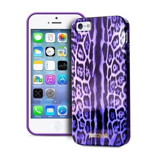 Coque Puro Collection Justcavalli Leopard Violet Pour Iphone 5