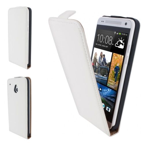 Etui Slim Luxy Cuir Blanc Pour Htc One Mini