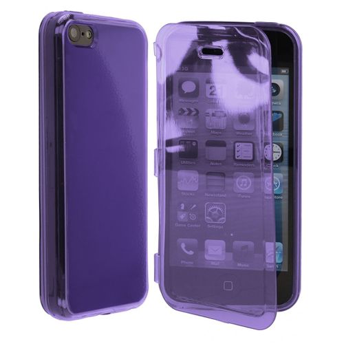 Etui Gel Rabat Et Tactile Pour Iphone 5c Violet