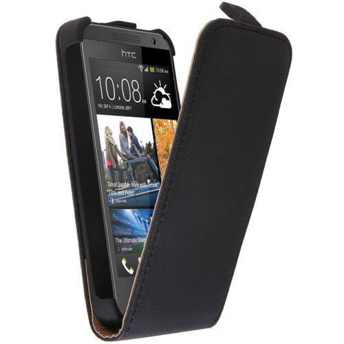 Etui Slim À Rabat Noir Htc Desire 300 Avec Film Protecteur Écran