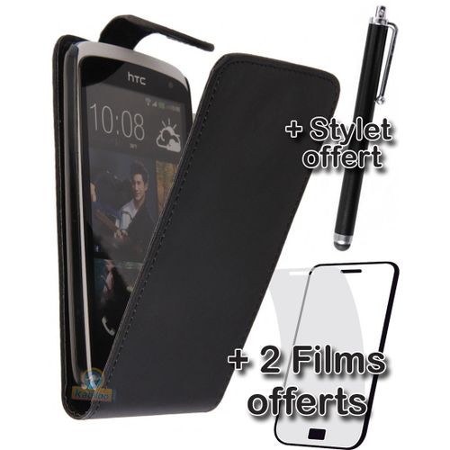 Pack 3 Accessoires Housse Films Et Stylet Noir Pour Desire 500