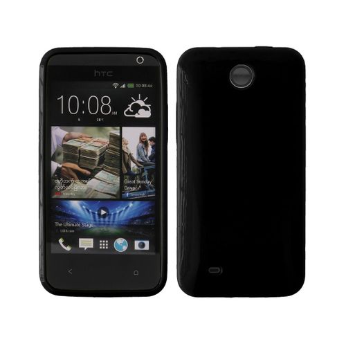 Coque Souple En Gel Noir Pour Htc Desire 300 Aspect Glossy Noir