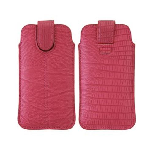 Etui Pouch Imitation Peau De Reptile Rose Pour Iphone 5s Iphone 5c