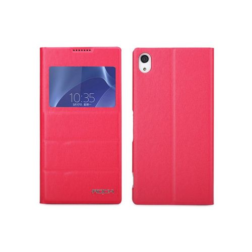 Etui Rabat Latéral Fushia Xperia Z2 Rock Série Excel Avec Fenêtre De Visualisation