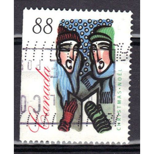 Canada 1994 : Noël : Couple De Chanteurs - Timbre 88 C. Multicolore Oblitéré
