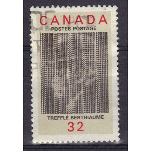 Canada 1984 : Centenaire Du Journal "La Presse" : Editeur Trefflé Berthiaume - Timbre 32 C. Beige, Rouge Et Noir Oblitéré