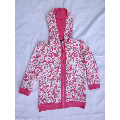 Blouson "Tommy Hilfiger " Femme Avec Capuche, Blanc Et Rose, Taille Xs