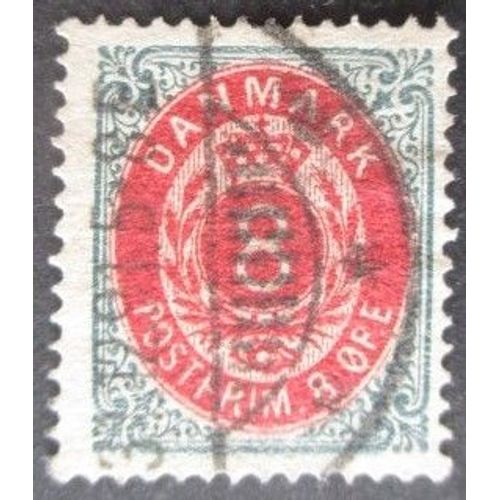 Danemark N°24b Dentelé 14 X 13,5 Oblitéré