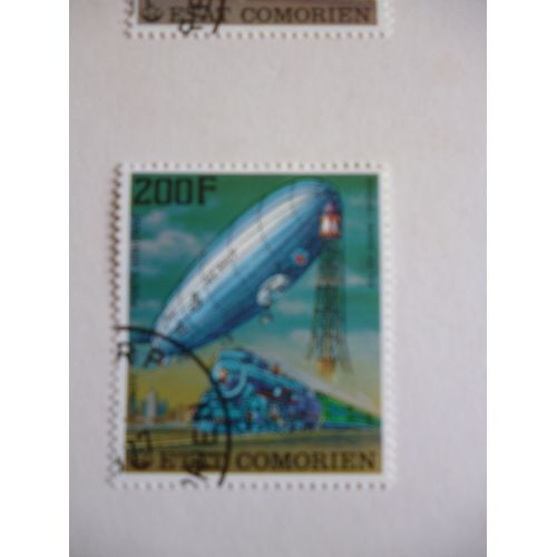 Timbre "Comores :Dirigeable"Pacific" 1930".