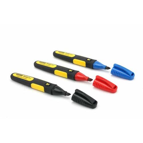 3 marqueurs permanents noir/rouge/bleu Stanley