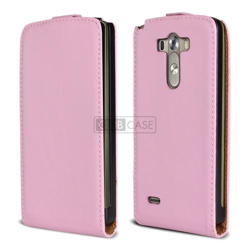 Caseink - Coque Housse Etui A Clapet Lg G3 Cuir Eco Executive Rose