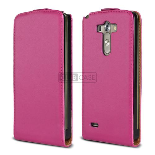 Caseink - Coque Housse Etui A Clapet Lg G3 Cuir Eco Executive Fuchsia