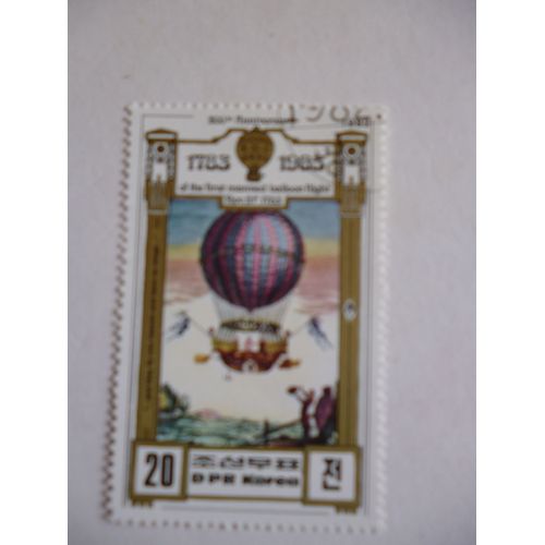Timbre "Dprk Corée 1982 :Bicentenaire Du Premier Vol En Ballon :1783-1983".