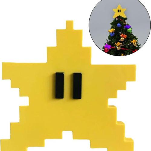 Cimier de sapin de Noël étoile, étoile, forme d'étoile 3D, sapin de Noël, pixels décoratifs