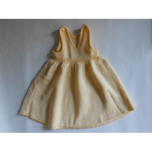 Robe Vintage Chinée Jaune Et Blanc - Naissance À 3 Mois 