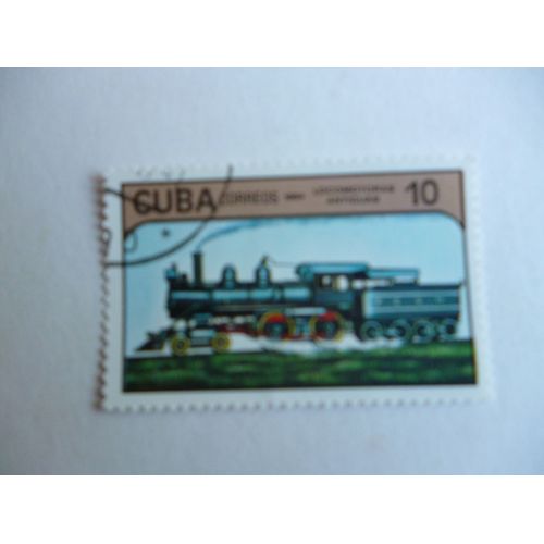 Timbre "Cuba 1984 :Locomotive Ancienne".