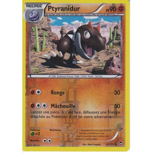 Carte Pokemon - Ptyranidur - 61/111 - Reverse - Xy Poings Furieux - 