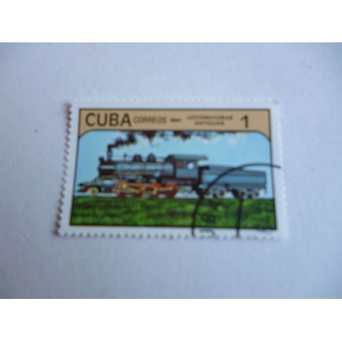 Timbre "Cuba 1984 :Locomotive Ancienne".