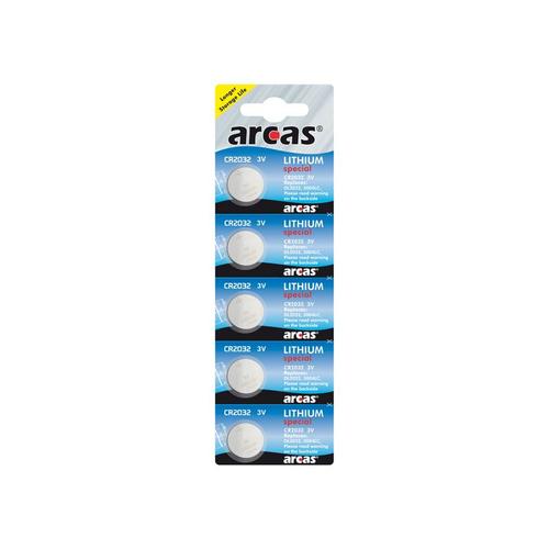 Arcas Pack de 5 piles Lithium Special CR2032